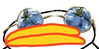 😎 duck, sunglasses, beach, tropical telegram sticker