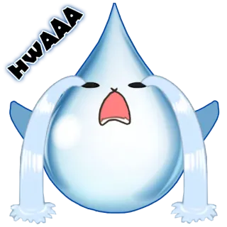 😭 HWAAA menangis, sedih, air mata, tetes air, emosi, kartun telegram sticker