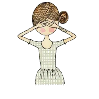 🙈 ragazza, coprendo occhi, illustrazione, carino, cartone animato, posa telegram sticker