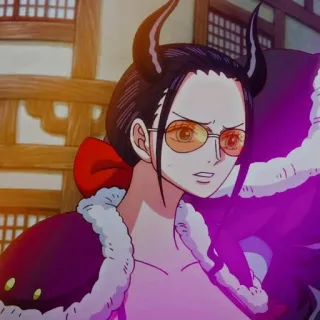 🌟 Nico Robin One Piece anime, one piece, nico robin, character, horns, glasses telegram sticker