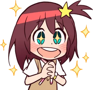 😍 Аниме, Мультфильм, Милый, Блёстки, Счастливый telegram sticker