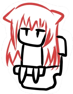 😶 만화, 애니메이션, 스티커, 캐릭터, 일러스트, 빨간 머리 telegram sticker