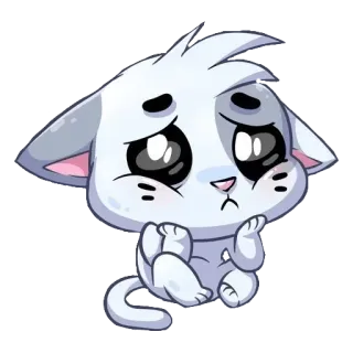 💔 Katze, traurig, süß, Cartoon, Tier, Kätzchen telegram sticker