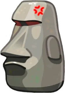 🗿 moai, easter island, statue, angry, stone telegram sticker