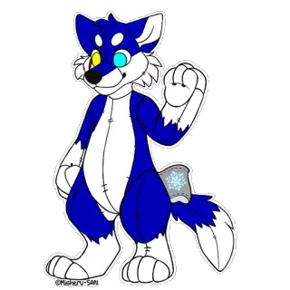 ❄️ furry, animal, cartoon, cute, mascot, character, snowflake telegram sticker