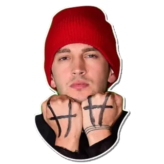 🙌 Tyler Joseph twenty one pilots, piosenkarz, kapelusz, muzyka, zespół telegram sticker