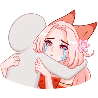 😭 Anime, Menangis, Emosi, Sedih, Peluk telegram sticker