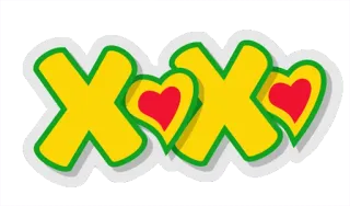 😍 câlins et bisous, XO, amour, coeur, dessin animé, autocollant telegram sticker