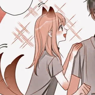 🦔 Anime, Manga, Para, Lisica, Uszy, Miłość telegram sticker