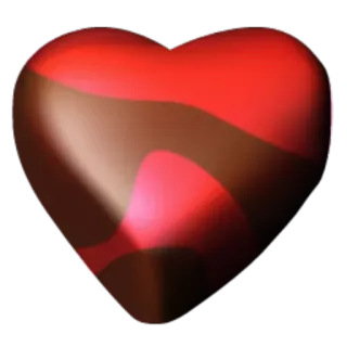 🍫 coração, amor, valentim, vermelho, chocolate, doce telegram sticker