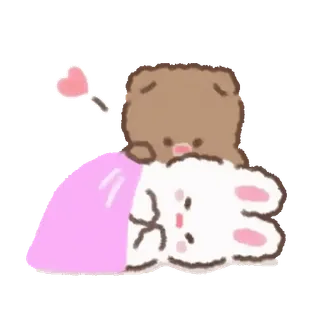 💕 ours, lapin, amour, mignon, cœur, dessin animé telegram sticker