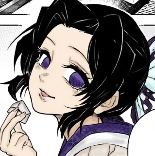 🖤 Shinobu Kocho Demon Slayer Аниме, Клинок, рассекающий демонов, Шинобу Кочо, Манга, Бабочка, Фиолетовые глаза whatsapp sticker