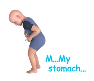 😫 M...My stomach... sick, baby, stomach ache, upset whatsapp sticker