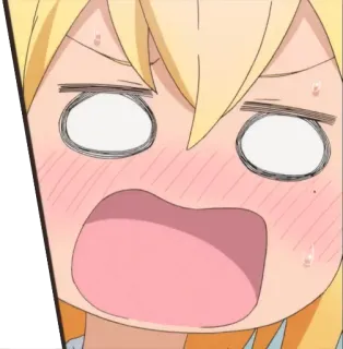 😱 anime, blond hair, shocked, surprised, cute telegram sticker