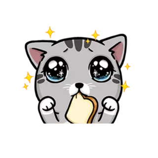 😺 kat, kitten, schattig, toast, verdrietig, glitter telegram sticker