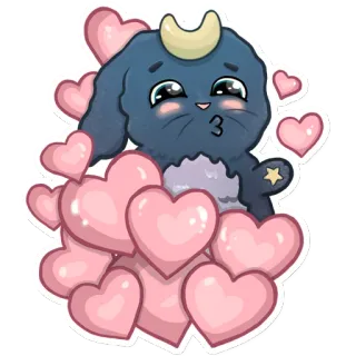 ❤ คาวาอิ, น่ารัก, หัวใจ, กระต่าย, สติกเกอร์, การ์ตูน, รัก whatsapp sticker