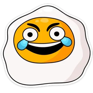 😂 telur, emoji, telur goreng, makanan, kartun, sarapan telegram sticker