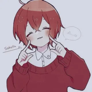 😄 Sakata Anime, Garçon, Mignon, Cheveux roux, Souriant, Kawaii telegram sticker
