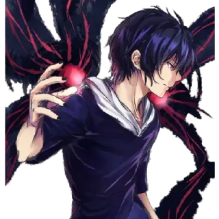 😎 Anime, Manga, Personaggio, Oscuro, Ali, Maschio, Illustrazione telegram sticker