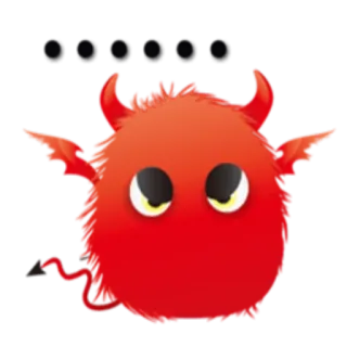 😐 дьявол, демон, монстр, красный, рога, хэллоуин whatsapp sticker