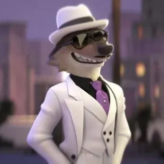 😎 Mr. Wolf The Bad Guys wolf, anthropomorph, anzug, cartoon, film telegram sticker