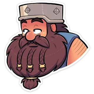 😒 矮人, 胡子, 卡通, 幻想, 角色, 头盔 telegram sticker