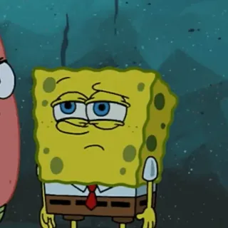 🍔 Spongebob Spongebob Squarepants Dessin animé, Bob l'éponge, Bob l'éponge Carré, Nickelodeon, Triste, Inquiet telegram sticker