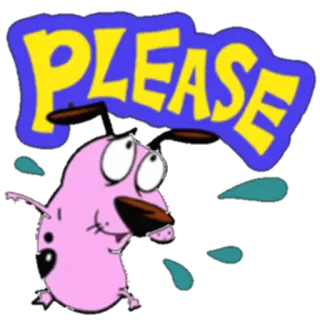 😢 Courage Courage the Cowardly Dog PLEASE Courage le chien froussard, Dessin animé, Chien, Effrayé, Implorant, Drôle, Chien de dessin animé telegram sticker