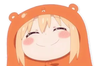 ☺️ Umaru Doma Himouto! Umaru-chan Аниме, милый, Умару, Химото, Каваий, Чиби, медведь, толстовка telegram sticker