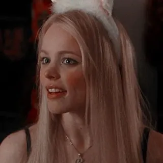 🤔 Regina George Mean Girls Meninas Malvadas, Regina George, orelhas de coelho, loira, filme, comédia whatsapp sticker