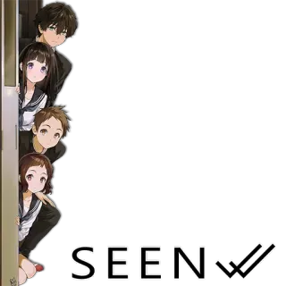 👀 SEEN Anime, Sbirciare, Visto, Spunta, Nascosto, Personaggi, Occhi telegram sticker