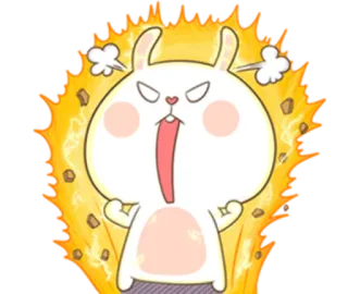 🐽 coelho, bravo, irritado, chateado, desenho animado, coelho telegram sticker