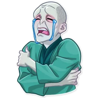 😭 Voldemort Harry Potter Voldemort, Harry Potter, crying, wizard, sad telegram sticker