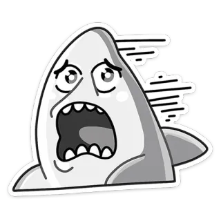 😳 Kartun, Hiu, Sedih, Takut, Binatang whatsapp sticker