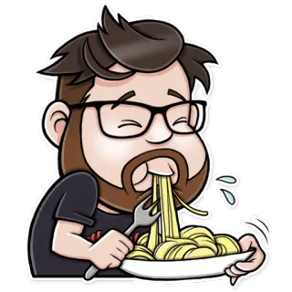 🍝 мужчина, спагетти, еда, еда, мультфильм, еда, паста, иллюстрация telegram sticker