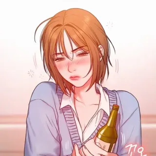 🥀 쬬오 borracho, botella, mujer, anime, manga telegram sticker