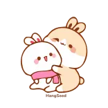 ❤️ mono, conejo, kawaii, adorable, animal, pegatina whatsapp sticker
