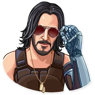 Keanu Reeves Art @stickersb2b telegram stickers