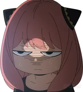 😰 Anya Forger Spy x Family Anya, Spy x Family, animé, dessin animé, Forger, fille, expression, fatiguée whatsapp sticker