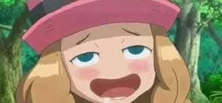 🤤 Serena Pokemon Аниме, Покемон, Серена, Мем, Ухмылка, Слюни whatsapp sticker