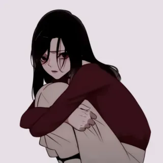 📽 Anime, Dziewczyna, Smutny, Płacząca, Ilustracja, Kobieta telegram sticker