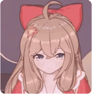👀 anime, cartoon, cute, girl, red, bow, star telegram sticker