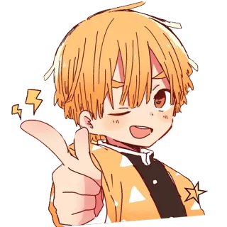 😉 Zenitsu Agatsuma Demon Slayer Anime, Thanh gươm diệt quỷ, Zenitsu, Agatsuma, Kawaii, Dễ thương, Chibi telegram sticker