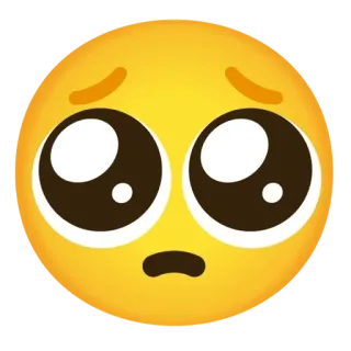 🤔 이모지, 슬픈, 애원하는, 귀여운, 카와이 whatsapp sticker