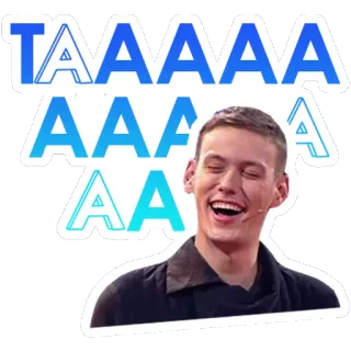 😁 TAAAAAAAA cười, người, hào hứng, ăn mừng, niềm vui, hạnh phúc telegram sticker