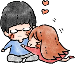 😆 Kartun, Pasangan, Pelukan, Cinta, Kasih sayang, Romansa telegram sticker