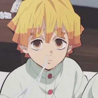 🍃 Zenitsu Agatsuma Demon Slayer anime, crying, sad, zenitsu, demon slayer telegram sticker