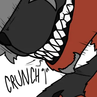 🦊 монстр, существо, зубы, клыки, животное, пушистый, ужасы, страшный telegram sticker