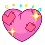 ❤ corazón, patchwork, rosa, amor, lindo, pegatina, kawaii telegram sticker