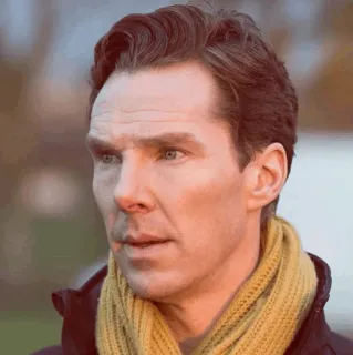 🧐 Benedict Cumberbatch actor, portrait, celebrity, man, scarf telegram sticker